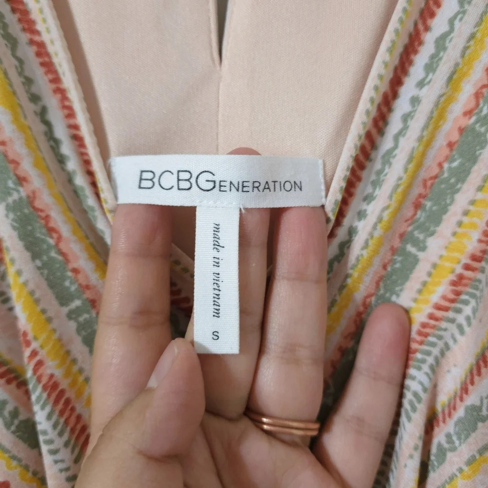 BCBGENERATION Halter Strappy High Low Midi Dress, Elastic Waist, Balloon Pockets - Picture 6 of 15